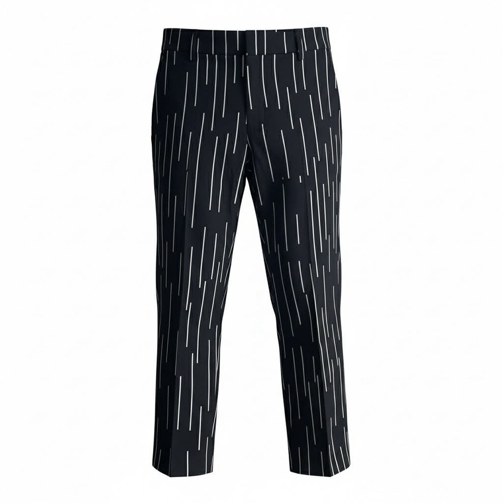 Premise Studio 2X Black and White Patterned Dress Pants
